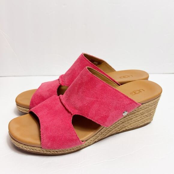 UGG AUSTRALIA WOMEN'S EIRENE WEDGE STRAWBERRY SORBET SUEDE SIZE 10 NO BOX - Picture 4 of 6
